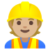 👷🏼 construction worker: medium-light skin tone display on Google